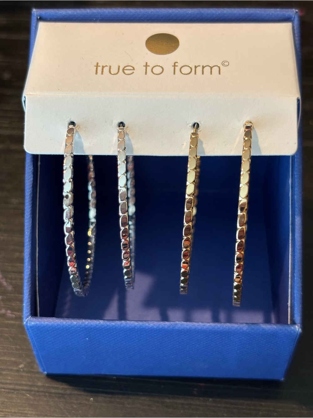 True To Form Textured Hoop Earrings - Set of 2 Pairs